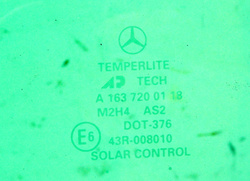 MERCEDES ML W163 2.7 CDI 00r SZYBA DRZWI LEWY PRZÓD 