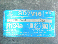 SEAT LEON I 1.9 TDI 04r KOMPRESOR SPRĘŻARKA POMPA KLIMATYZACJI 1J0820803K