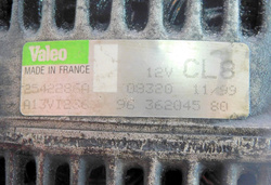 PEUGEOT 206 1.4 2001r ALTERNATOR 9636204580