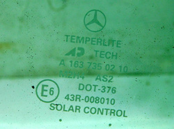 MERCEDES ML W163 2.7 CDI 00r SZYBA DRZWI PRAWY TYŁ 