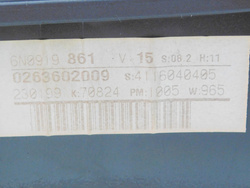 VW POLO III 1.9 1998r LICZNIK ZEGARY PRĘDKOŚCIOMIERZ 6N0919861