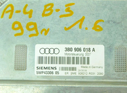 AUDI A4 B5 1.6 99r LIFT KOMPUTER STEROWNIK SILNIKA 3B0906018A