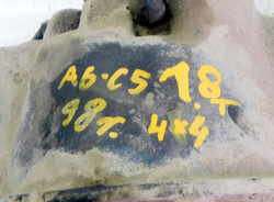 AUDI A6 C5 1.8T 180KM QUATTRO 98r DYFERENCJAŁ DYFER TYŁ TYLNY CUC