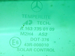 MERCEDES ML W163 2.7 CDI 00r SZYBA DRZWI LEWY TYŁ TRÓJKĄT  