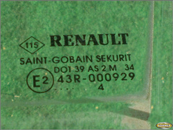 RENAULT LAGUNA II  04r HB - SZYBA DRZWI LEWY TYŁ