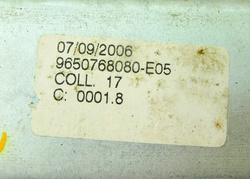 PEUGEOT 207 1.4b 5D 06r PODNOŚNIK SZYBY PRAWY TYŁ 9650768080