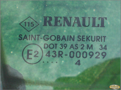 RENAULT LAGUNA II 04r HB - SZYBA DRZWI PRAWY TYŁ